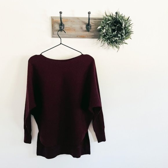 Sweaters - Allsaints Burgundy Red Ribbed Merino Wool Sweater XS